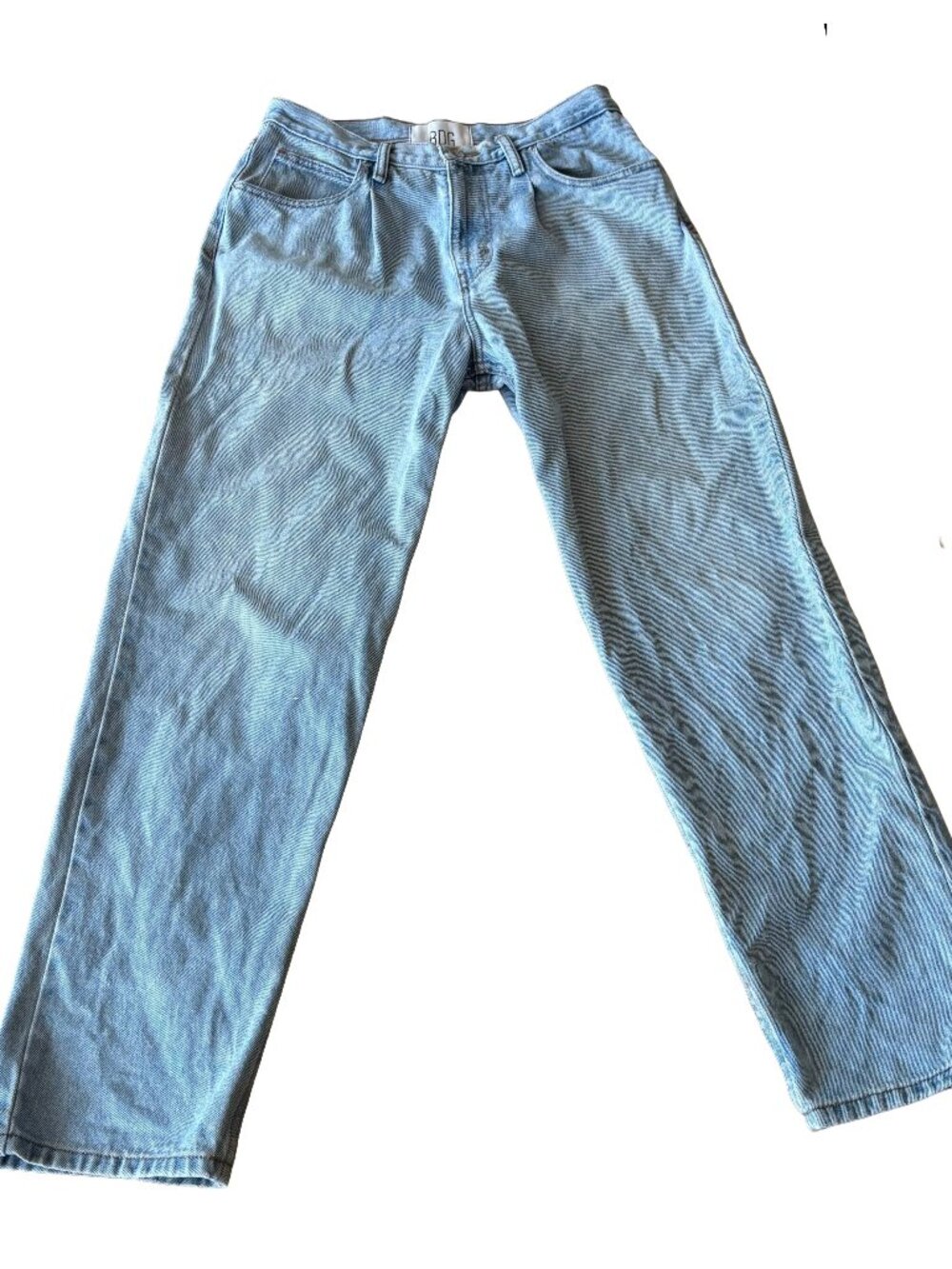 BDG Jeans Men's Light Wash Size 31 x 32 Dad Slim Tapered Fit Denim Pants Pleated